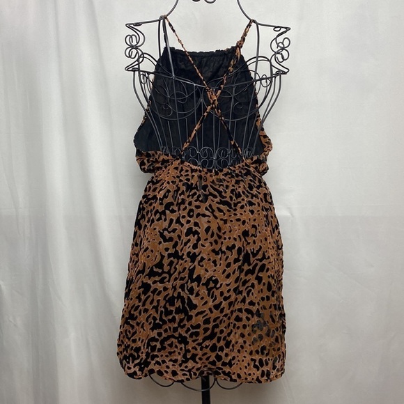 LULUS Intention Brown Leopard Burnout Velvet Print Dress - Picture 8 of 17